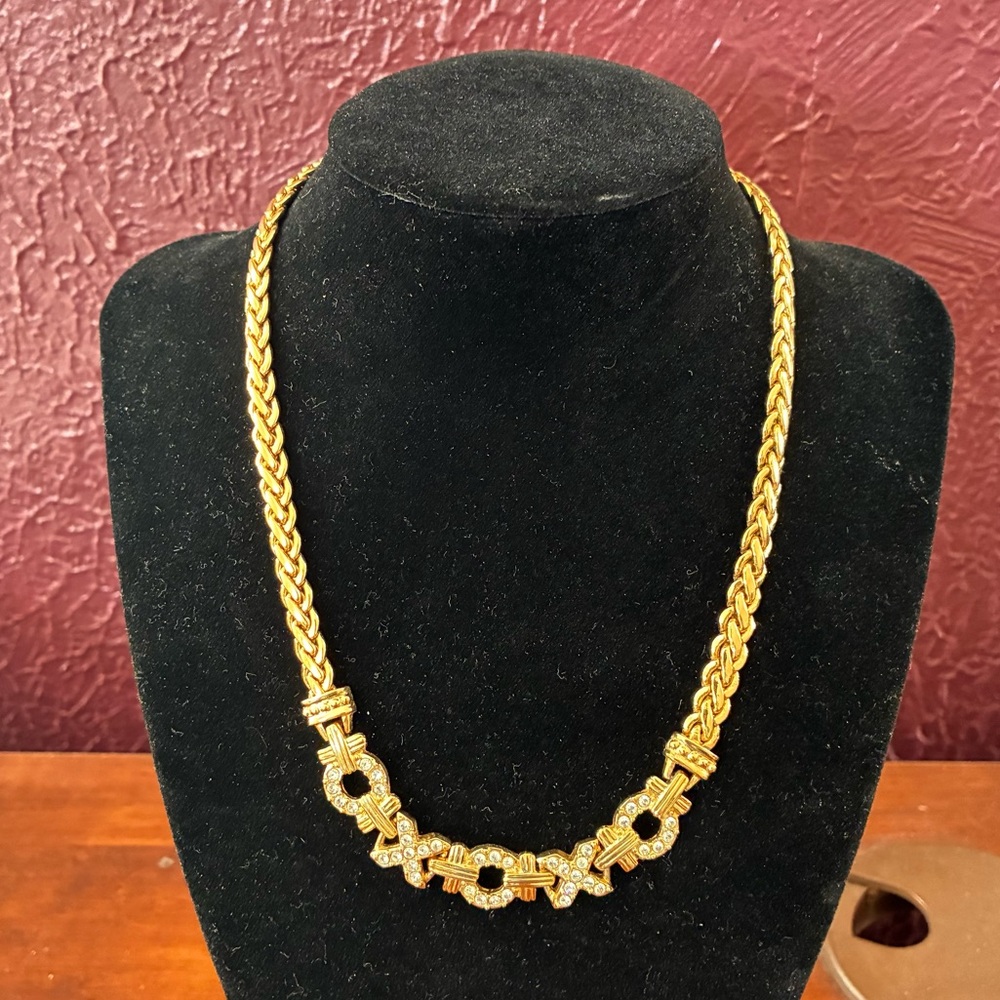 Vintage Swarovski XOXO Hugs and Kisses Necklace